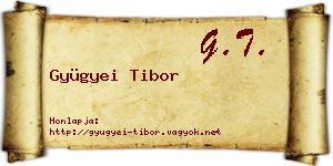 Gyügyei Tibor névjegykártya